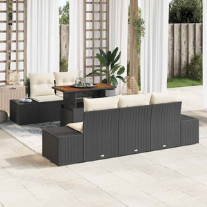 vidaXL, VidaXL - Garten-sofa-set poly-rattan, One Size, Schwarz