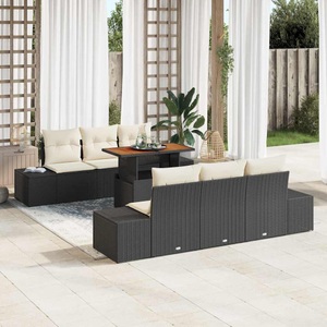vidaXL, VidaXL - Garten-sofa-set poly-rattan, One Size, Schwarz