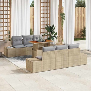 vidaXL, VidaXL - Garten-sofa-set poly-rattan, One Size, Beige