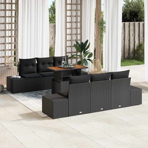 vidaXL, VidaXL - Garten-sofa-set poly-rattan, One Size, Schwarz