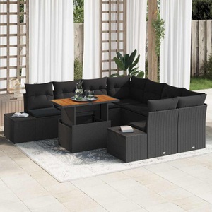 vidaXL, VidaXL - Garten-sofa-set poly-rattan, One Size, Schwarz