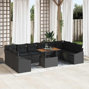 vidaXL, VidaXL - Garten-sofa-set poly-rattan, One Size, Schwarz