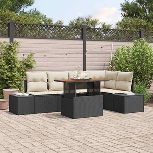 vidaXL, VidaXL - Garten-sofa-set poly-rattan, One Size, Schwarz