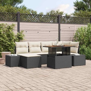 vidaXL, VidaXL - Garten-sofa-set poly-rattan, One Size, Schwarz