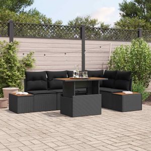 vidaXL, VidaXL - Garten-sofa-set poly-rattan, One Size, Schwarz