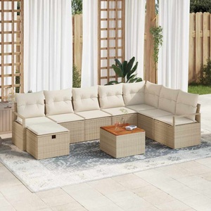 vidaXL, VidaXL - Garten-sofa poly-rattan, One Size, Beige