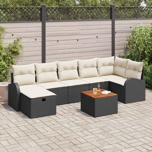 vidaXL, VidaXL - Garten-sofa poly-rattan, One Size, Schwarz