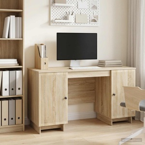 vidaXL, vidaXL Schreibtisch Sonoma-Eiche Holzwerkstoff 142,5 x 50 x 75 cm