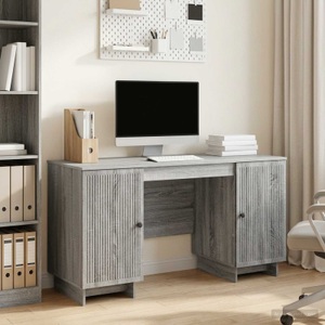 vidaXL, vidaXL Schreibtisch Grau Sonoma Holzwerkstoff 142,5 x 50 x 75 cm
