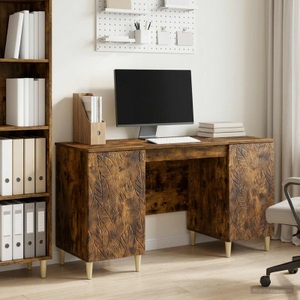 vidaXL, vidaXL Schreibtisch Geräucherte Eiche Holzwerkstoff 142,5 x 50 x 75 cm