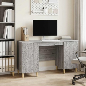 vidaXL, vidaXL Schreibtisch Grau Sonoma Holzwerkstoff 142,5 x 50 x 75 cm
