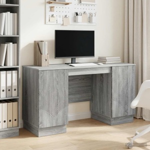vidaXL, vidaXL Schreibtisch Graues Sonoma 142,5 x 50 x 75 cm Holzwerkstoff