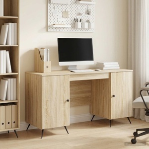 vidaXL, vidaXL Schreibtisch Sonoma-Eiche 142,5 x 50 x 75 cm Holzwerkstoff