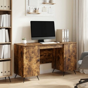 vidaXL, vidaXL Schreibtisch Geräucherte Eiche 142,5 x 50 x 75 cm Holzwerkstoff
