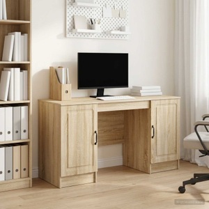 vidaXL, vidaXL Schreibtisch Sonoma-Eiche 142,5 x 50 x 75 cm Holzwerkstoff