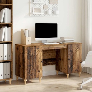 vidaXL, vidaXL Schreibtisch mit Regal Altholz 142,5 x 50 x 75 cm Holzwerkstoff
