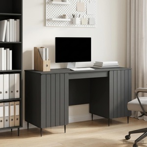 vidaXL, vidaXL Schreibtisch mit Regal Schwarz 142,5 x 50 x 75 cm Holzwerkstoff