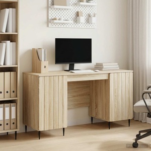vidaXL, vidaXL Schreibtisch Sonoma-Eiche 142,5 x 50 x 75 cm Holzwerkstoff