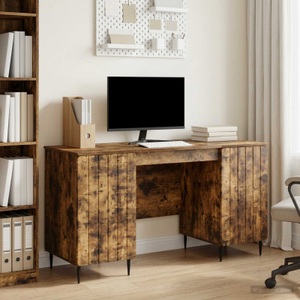 vidaXL, vidaXL Schreibtisch Geräucherte Eiche 142,5 x 50 x 75 cm Holzwerkstoff