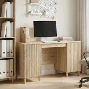 vidaXL, vidaXL Schreibtisch Sonoma-Eiche 142,5 x 50 x 75 cm Holzwerkstoff