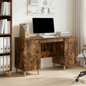 vidaXL, vidaXL Schreibtisch Geräucherte Eiche 142,5 x 50 x 75 cm Holzwerkstoff