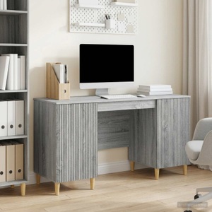 vidaXL, vidaXL Schreibtisch Graues Sonoma 142,5 x 50 x 75 cm Holzwerkstoff