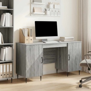 vidaXL, vidaXL Schreibtisch Graues Sonoma 142,5 x 50 x 75 cm Holzwerkstoff