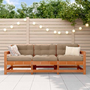 vidaXL, vidaXL Sectional Sofa Einheiten 3 Stück Wachsbraun