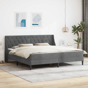 vidaXL, vidaXL Bettgestell mit Matratze Dunkelgrau 200 x 200 cm Samt