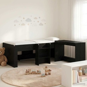 vidaXL, vidaXL Bettgestell mit Schreibtisch 2 Stk. Schwarze Eiche