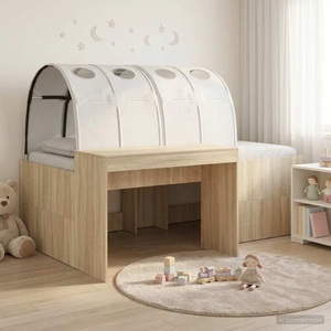 vidaXL, vidaXL Hochbett mit Schreibtisch für Kinder 3 Stk. Holzwerkstoff