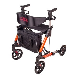 Antar, Aluminium Vierrad Rollator, Aluminium Vierrad Leichtgewicht- Rollator mit Einkaufstasche und Rückengurt - AT51034