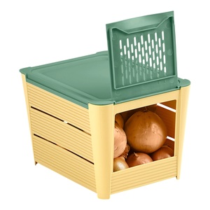 Moderne Hausfrau, Moderne Hausfrau Kartoffel- und Gemüse-Box, Gemüsebox mit Klappöffnung, grün