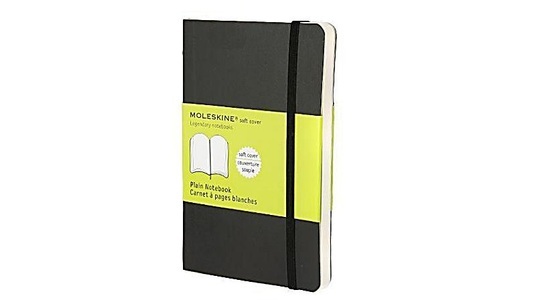 undefined, Moleskine QP613 Notizbuch Schwarz 192 Blätter, Moleskine Notizbuch Soft, A6, blanko, schwarz, 714-8