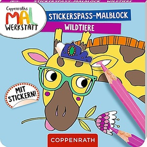 undefined, Stickerspaß-Malblock - Wildtiere, Stickerspaß-Malblock