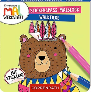 undefined, Stickerspaß-Malblock - Waldtiere, Stickerspaß-Malblock