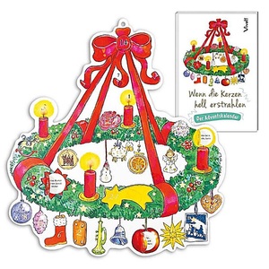 undefined, Wenn die Kerzen hell erstrahlen, Hängekranz-Adventskalender, m. Buch, Der Hängekranz-Adventskalender »Wenn die Kerzen hell erstrahlen«