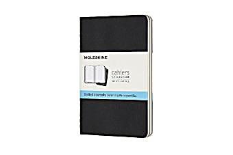 Moleskine Cahier Pocket/A6, 3er Set, Punktraster, Kartoneinband, Schwarz