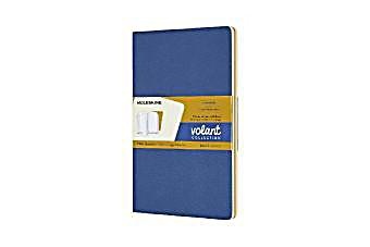 Moleskine Volant Large/A5, 2er Set, Blanko, Soft Cover, Vergissmeinnicht Blau, Bernsteingelb