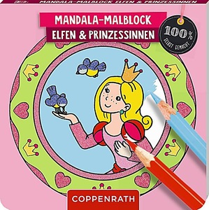 -, Mandala-Malblock - Elfen und Prinzessinnen, Mandala-Malblock Elfen und Prinzessinnen