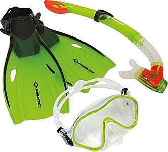 undefined, Schildkröt Tauchset Komplett Set L/XL, Schildkröt - Kinder-Schnorchelset Bermuda mit Brille, Schnorchel, Flossen, L/XL, Grün