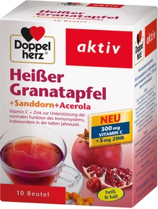 Doppelherz, Doppelherz Heisser Granatapfel mit Sanddorn + Acerola, Pulver, Doppelherz® aktiv Heißer Granatapfel + Sanddorn + Acerola
