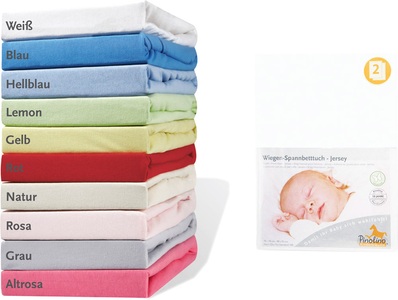Pinolino, Pinolino Jersey Spannbetttuch für Anstellbettchen Doppelpack, Pinolino Jersey Spannbetttuch für Anstellbettchen Doppelpack