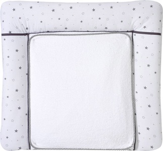 Schardt, SCHARDT Wickelauflage Frottee 80x75 cm Sternchen grau, Schardt Stoff-Wickelauflage mit abnehmbarem Frotteebezug