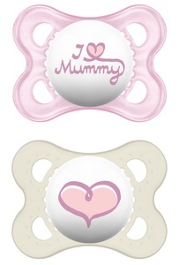 MAM, MAM Schnuller Original rosa I love Mummy 0 - 6 Monate Silikon - rosa/pink, MAM Original Silikonschnuller 0-6 Monate, Mummy pink/ weiß