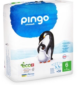 Pingo, PINGO Windeln Öko Gr. 6 XL 15-30 kg 32 Stk, Pingo Ökowindeln