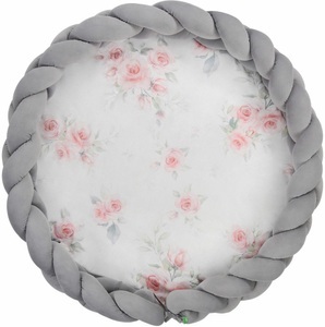 LULANDO, LULANDO Art Collection Krabbeldecke Zopf Velvet Roses - grau - Gr.80x80 cm, LULANDO Spielmatte Velvet geflochten