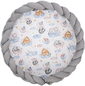 LULANDO, LULANDO Art Collection Krabbeldecke Zopf Velvet Sleepy - grau - Gr.80x80 cm, LULANDO Spielmatte Velvet geflochten