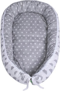 LULANDO, LULANDO Babynest multifunktional Wölkchen weiß/ Sternchen grau, LULANDO Multifunktionales Babynest