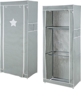 Roba, roba Textil-Kleiderschrank M Little Stars grau, Kleiderschrank LITTLE STARS (Grösse: M)